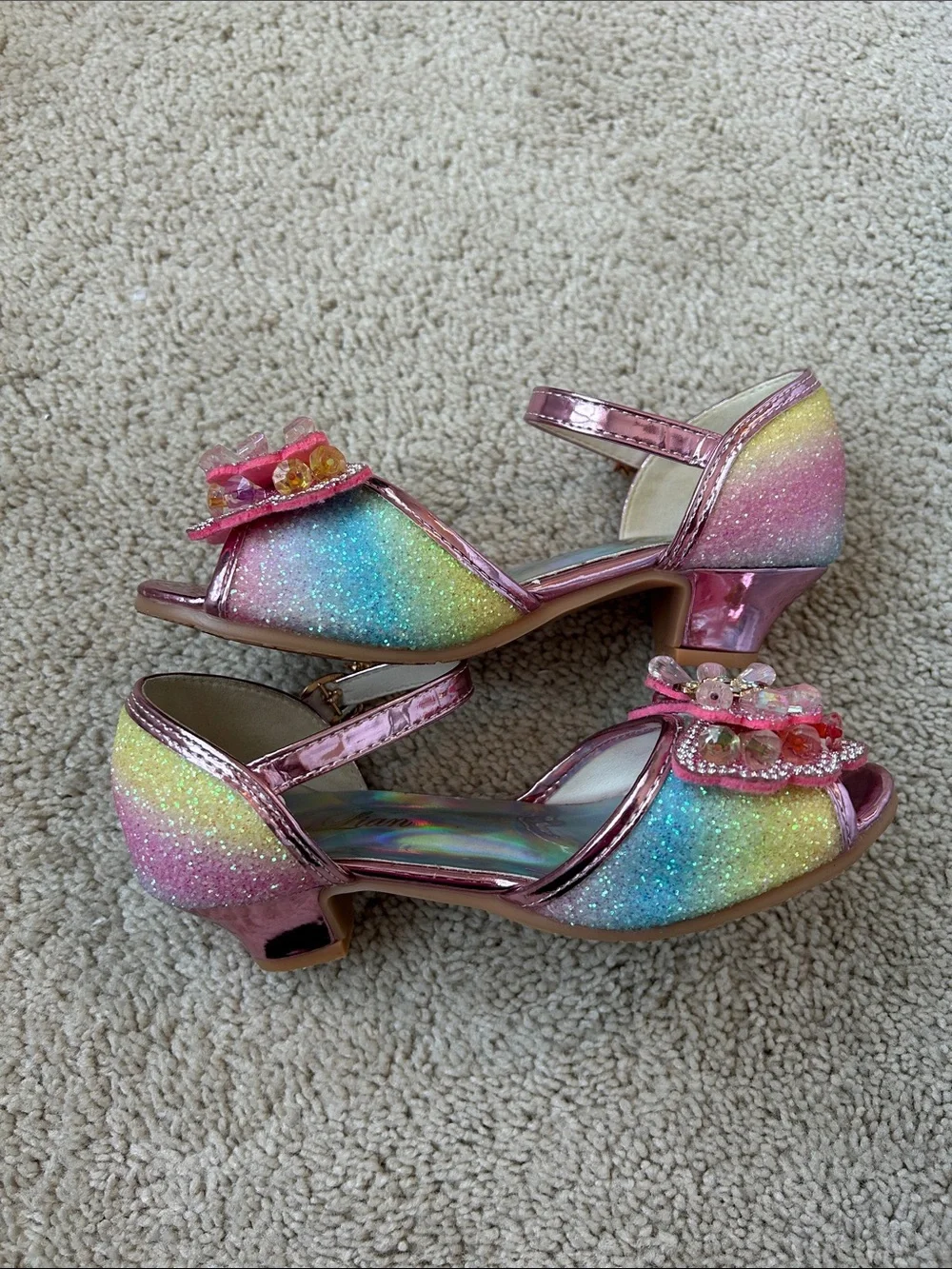 ChuLian girls low heel party dress shoes